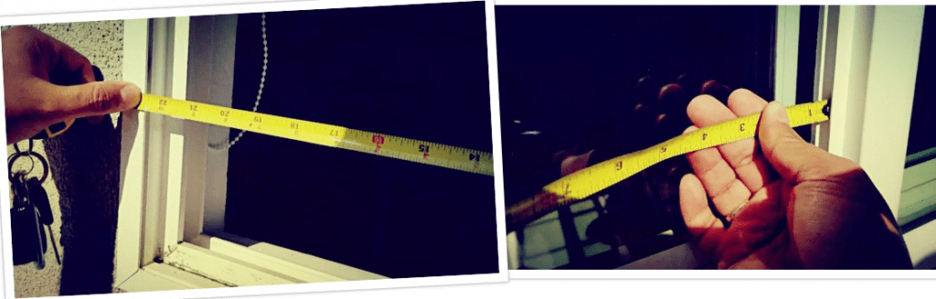 measure window screen collage