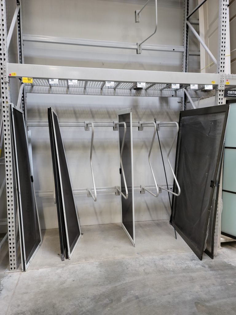 Empty shelves in home improvement store
