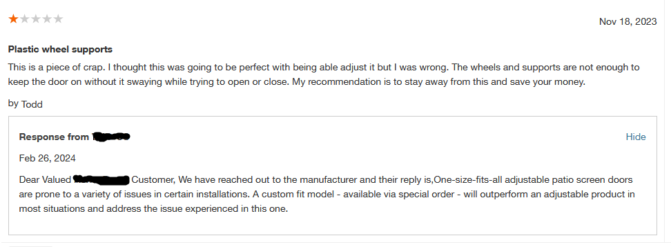crap sliding screen door review