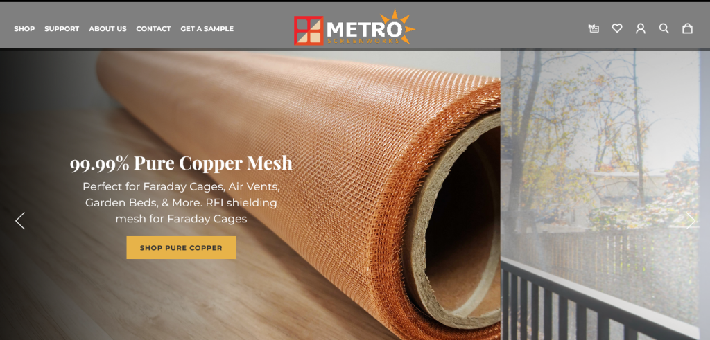 Screenshot of Metro Screen Works online